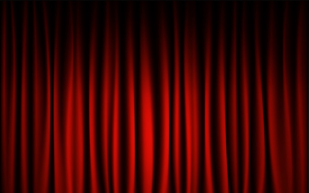 Fundo vermelho da mostra de concerto da fase da cortina. Resumo e conceito de papel de parede de fundo.