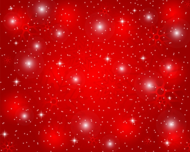 Vetor fundo vermelho de natal com ilustração vetorial de flocos de neve