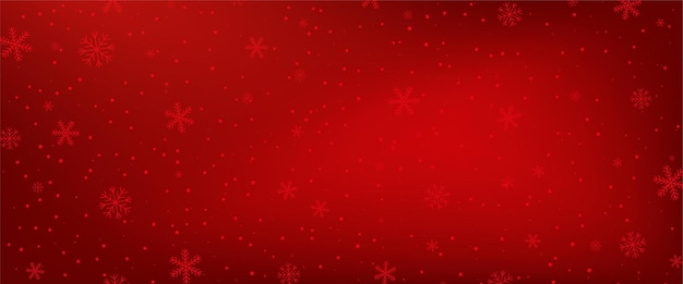 Fundo vermelho horizontal com queda de neve