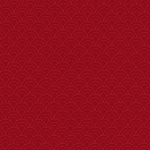 Fundo vermelho oriental tradicional de papel de parede asiático semicircular com nuvem ou onda abstrata