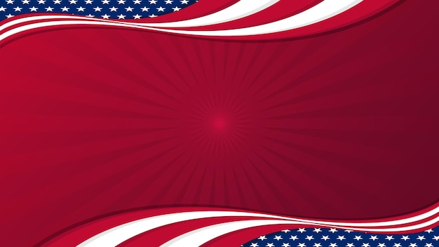 Vetor fundo vermelho simples da bandeira americana com espaço de cópia. perfeito para dias americanos, eventos, feriados