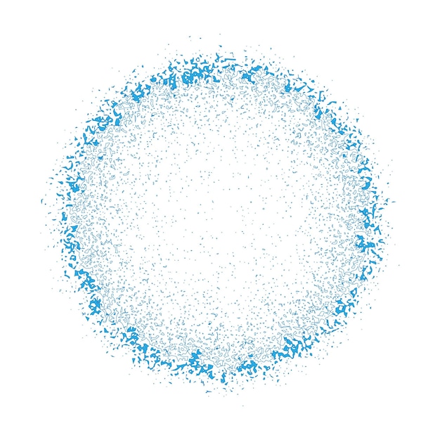 Fundo vetorial abstrato com forma circular formada por pequenas partículas de brilho diferentes