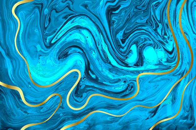 Vetor fundo vetorial abstrato de mármore azul claro e dourado