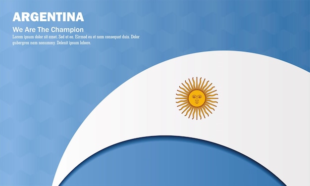 Fundo vetorial bandeira argentina ilustração vetorial e texto, combinação de cores perfeita