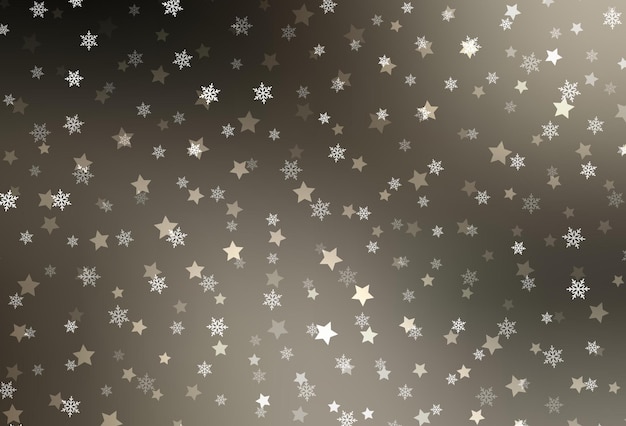 Vetor fundo vetorial cinza claro com lindas estrelas de flocos de neve