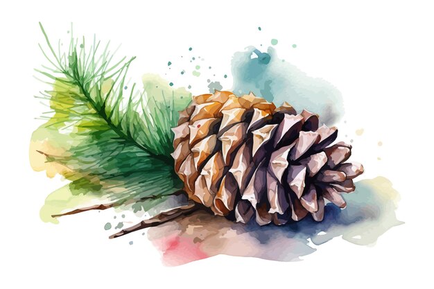 Vetor fundo vetorial com ramos de abeto e cones pano de fundo de natal ilustração de inverno padrão de férias