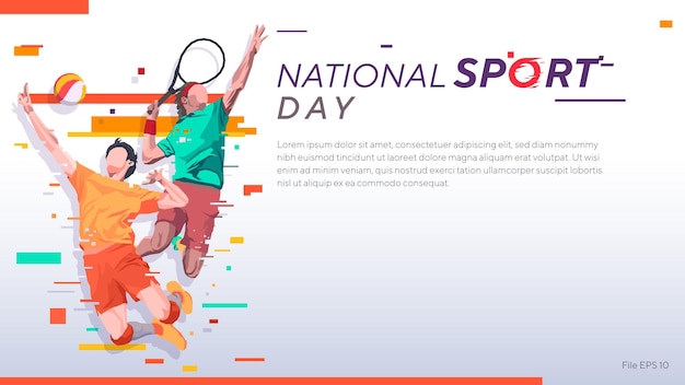 fundo vetorial de evento esportivo nacional, celebração do dia nacional do esporte. dia Nacional
