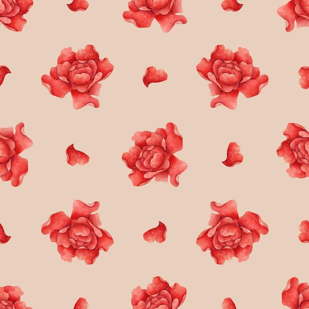 Fundo vetorial de padrão floral sem costura rosa vermelha, remix de obras de arte de zhang ruoai