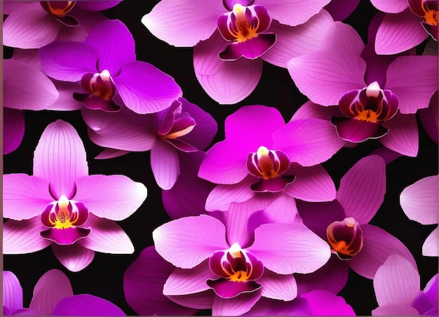 Vetor fundo vetorial de pétalas de flores de orquídea roxa adequado para papel de parede de cartão de saudação