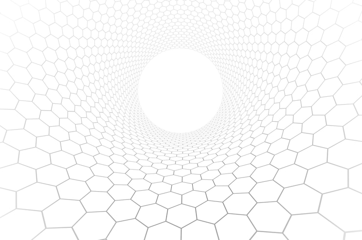 Vetor fundo vetorial de tecnologia e ciência, abstração de tecnologia com eletrônica de malha de hexágonos e estilo digital em perspectiva dimensional 3d, ilustração abstrata.