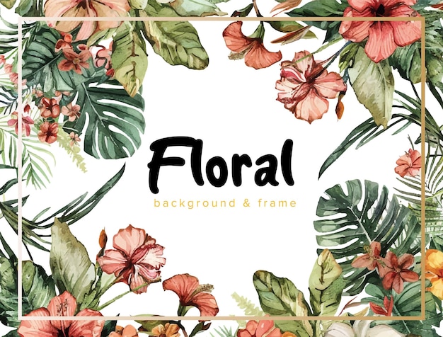Fundo vetorial do quadro de borda floral