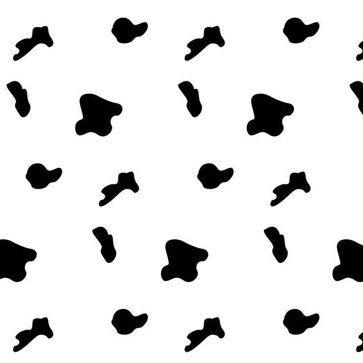 Vetor fundo vetorial padronizado com manchas brancas de vaca