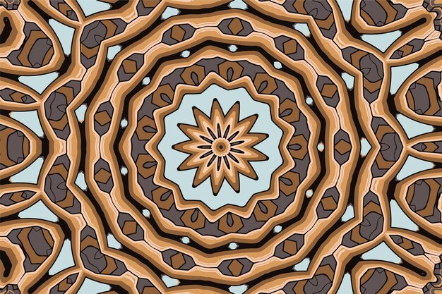 Fundo vetorial sem costura com padrão de mandala de arte doodle design étnico com ornamentos coloridos