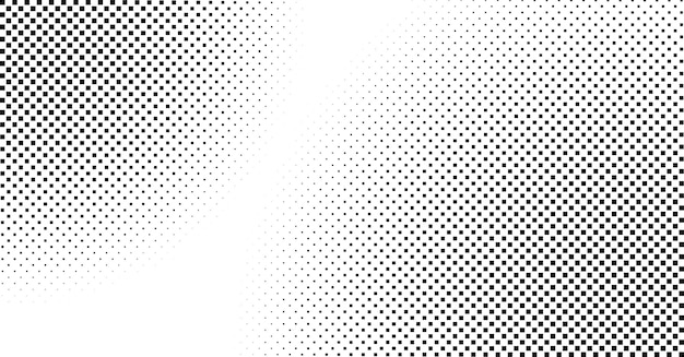 Fundo vetorial semitono fundo quadrado semitono gradiente padrão preto e branco