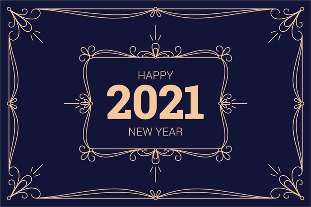 Fundo vintage de ano novo de 2021