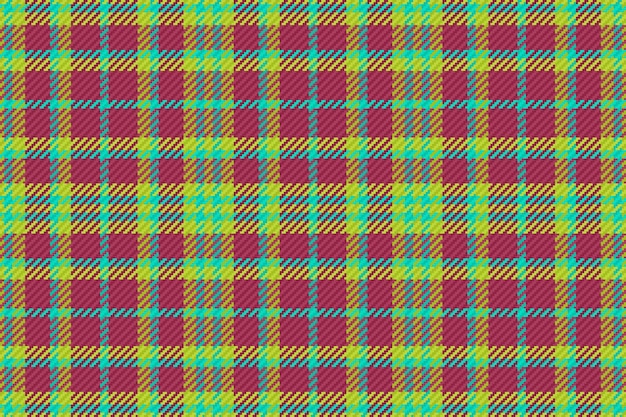 Fundo xadrez vetorial padrão de textura de tecido verificação têxtil tartan sem costura