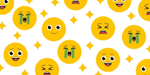 Vetor fundos de emoticons fofos