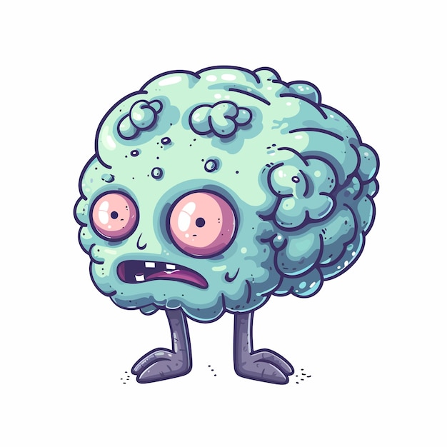 Vetor funny_cartoon_character_of_brain