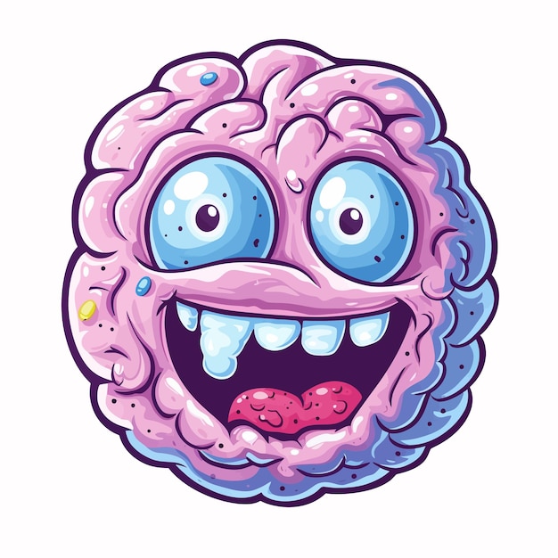 Vetor funny_cartoon_character_of_brain