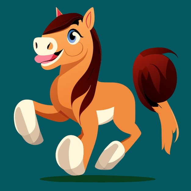 Vetor funny horse full body no background vector illustration