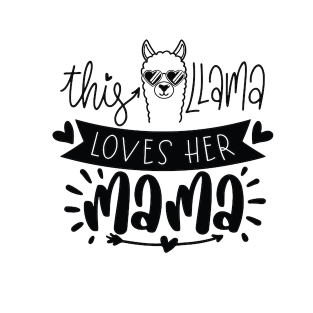 Funny llama svg design de citações