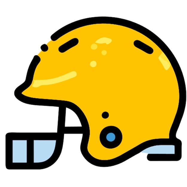 Futebol americano capacete de metal ícone linha quebrada
