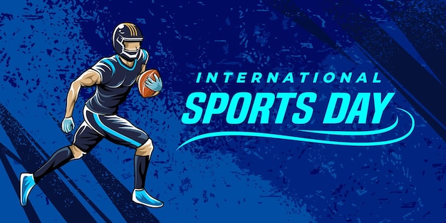 Futebol americano desporto fundo vector dia internacional do desporto banner fundo