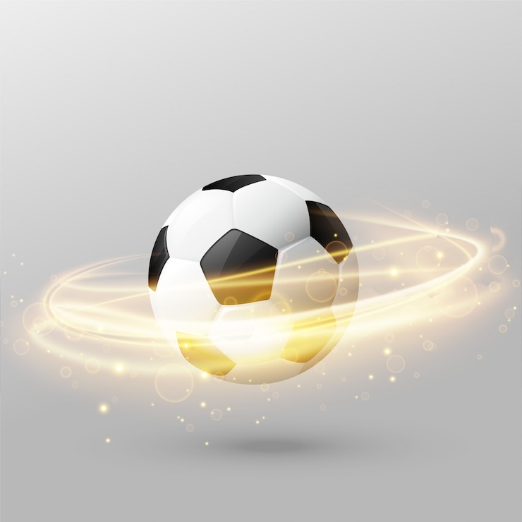 Vetor futebol isolado com efeito de anel de luz brilhante