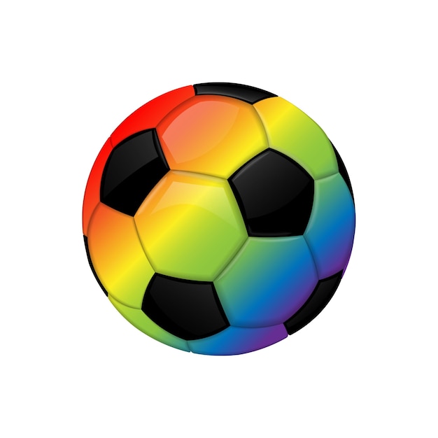 Futebol lgbt arco-íris ou bola de futebol ícone de equipamento desportivo