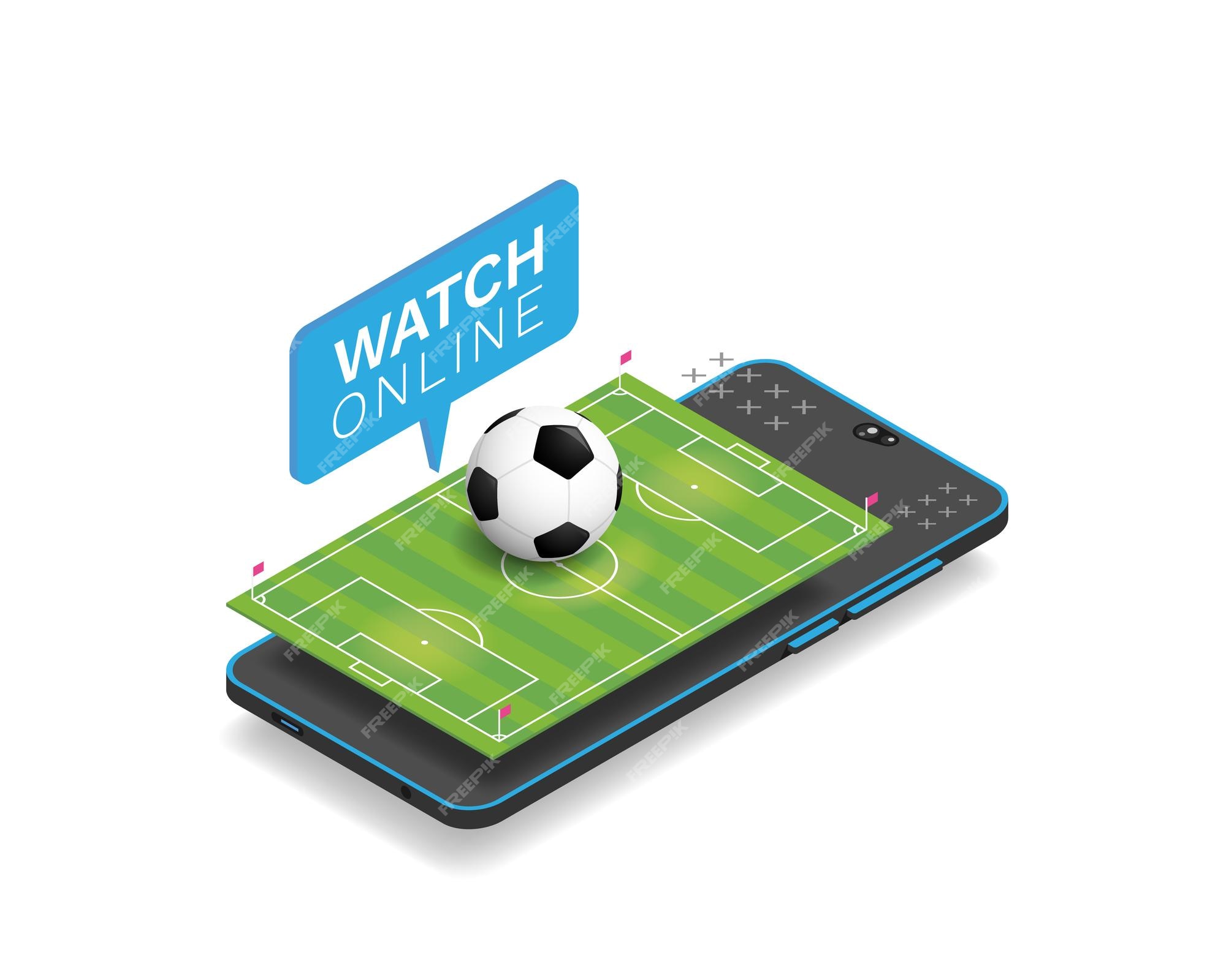 Futebol ao vivo online via celular Ilustração Vetor EPS [download] - Designi