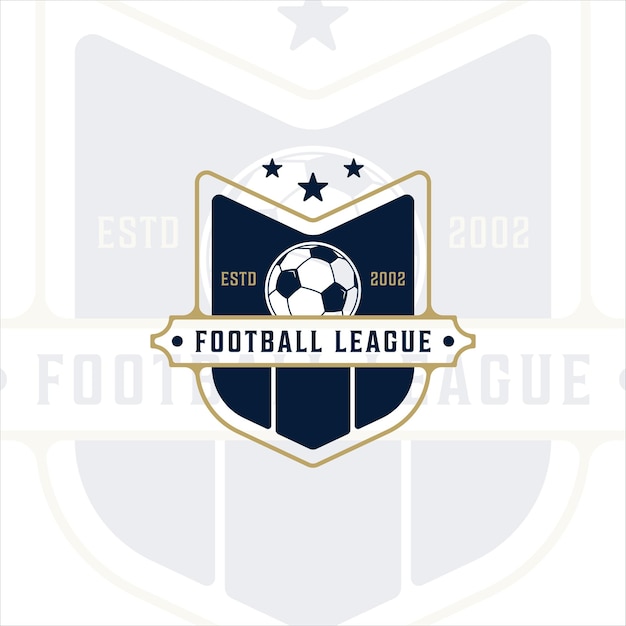 Vetor futebol ou futebol logotipo moderno ilustração vetorial modelo ícone design gráfico emblema do esporte