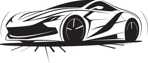 Vetor future forward car design logotipo simbólico preto iconha emblemática monocromática de inovação ev de borda de corte