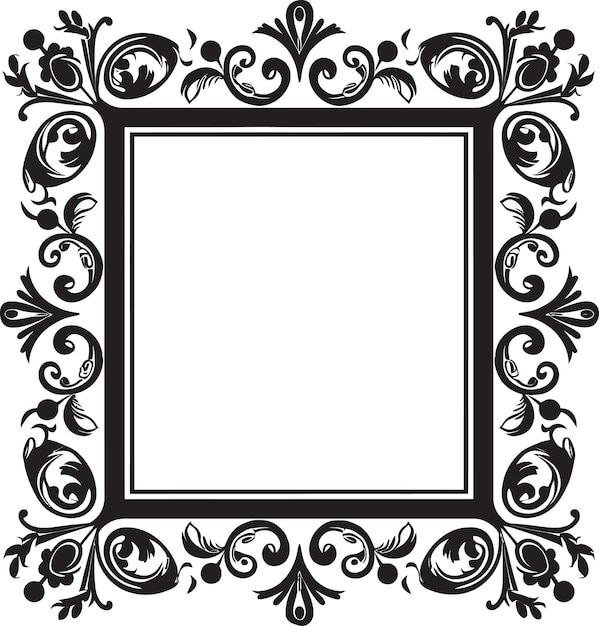 Vetor futuristic fusion vector black frame logo icon design sonhador delicacy artístico frame decorativo vec