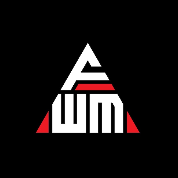 FWM triângulo letra logotipo design com forma de triângulo FWM logotipo triângulo design monograma FWM vector triângulo logotipo modelo com cor vermelha FWM logótipo triangular simples elegante e luxuoso logotipo