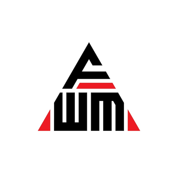 FWM triângulo letra logotipo design com forma de triângulo FWM logotipo triângulo design monograma FWM vector triângulo logotipo modelo com cor vermelha FWM logótipo triangular simples elegante e luxuoso logotipo