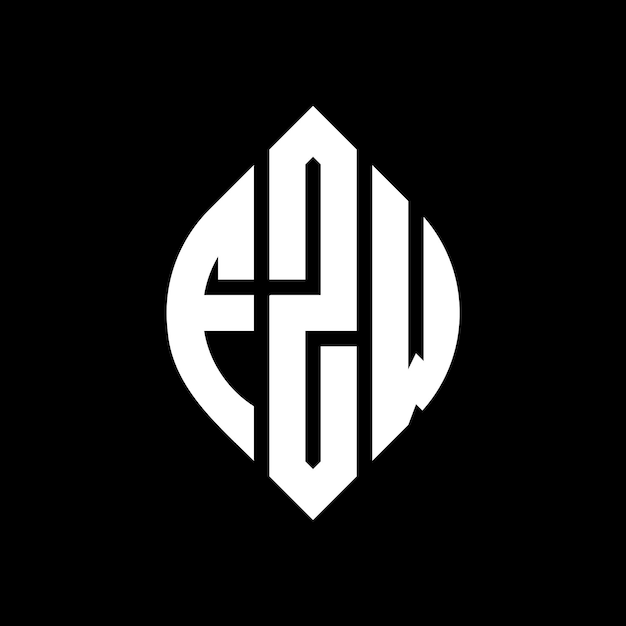 Vetor fzw design de logotipo de letra de círculo com forma de círculo e elipse fzw letras de elipse com estilo tipográfico as três iniciais formam um logotipo de círculo fzw emblema de círculo monograma abstrato letra marca vetor