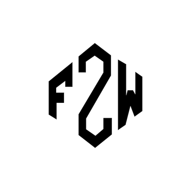 Vetor fzw letra logotipo design com forma de polígono fzw polígono e forma de cubo logotipo design fzw hexágono vetor logotipo modelo cores branco e preto fzw monograma negócio e logotipo imobiliário