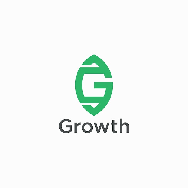 G monograma crescimento folha conceito de design de logotipo de forma simples Ícone mínimo da natureza letra G