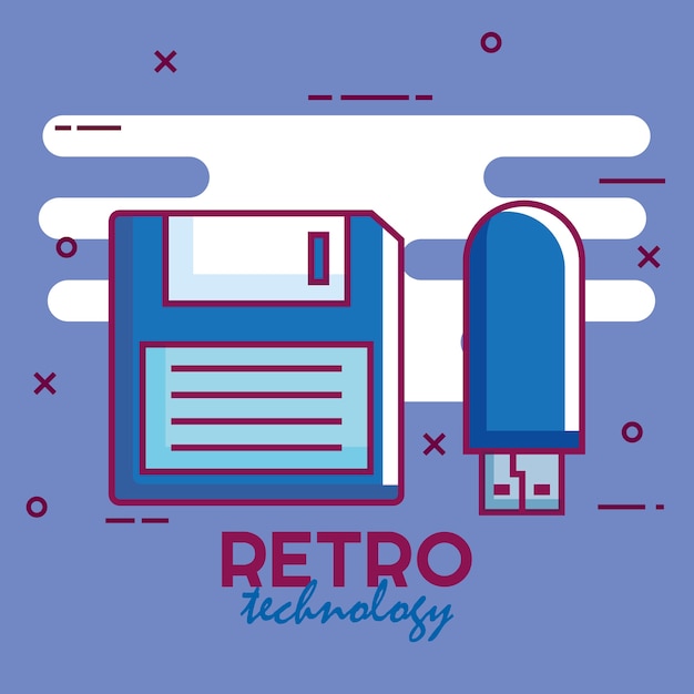 Gadgets ajustados de tecnologia retro