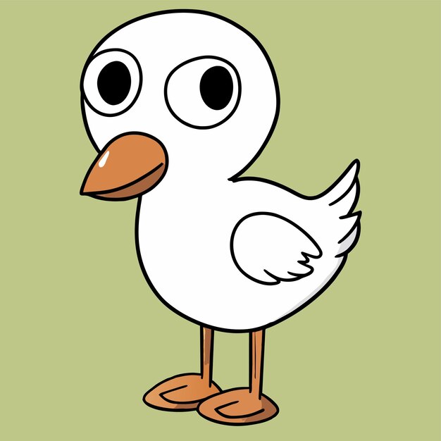 Gaivota desenhada à mão plana elegante mascote desenho de personagem de desenho animado adesivo conceito de ícone isolado