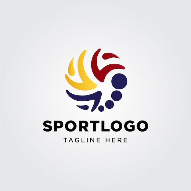 Vetor gala de esportes, liga de esportes, design de logotipo vetorial de organização esportiva