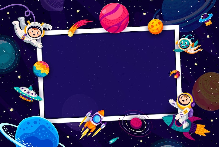 Vetor galáxia espaço foto de aniversário quadro de fundo