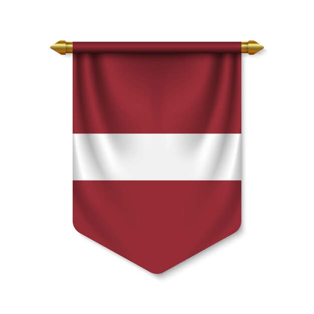 Galhardete realista 3D com bandeira