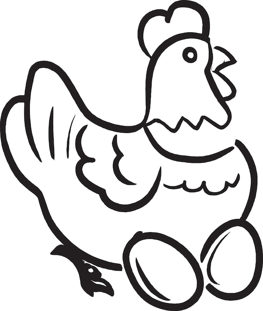 Vetor galinha com design de logotipo de vetor de ninho para marcas temáticas de casa ou conforto