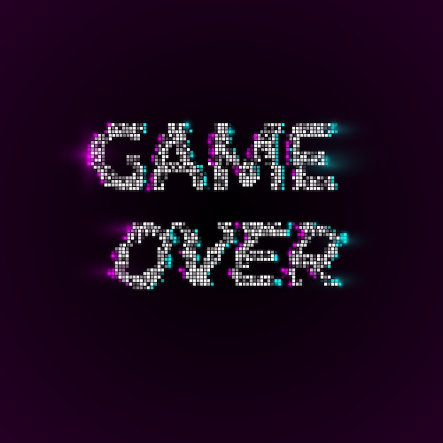 Game over no estilo pixel art