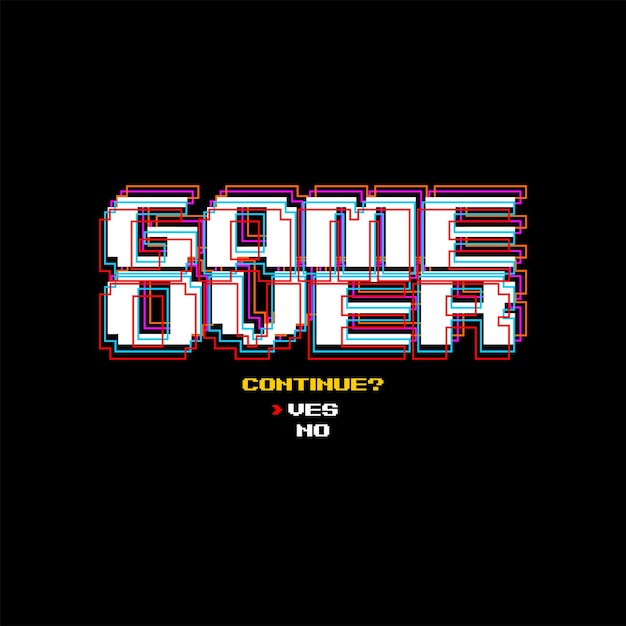 Game over slogan vetor vintage simples