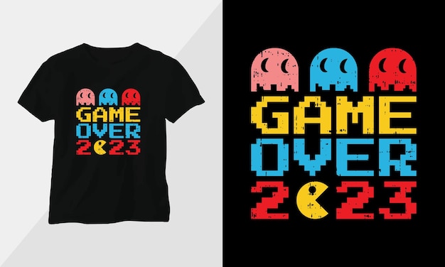 Vetor game over tipografia camiseta design cartaz motivacional citação inspiradora