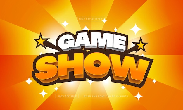 Game show efeito de estilo de texto editável premium download gratuito