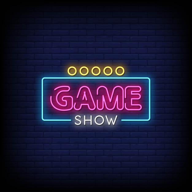 Game show neon signs estilo texto