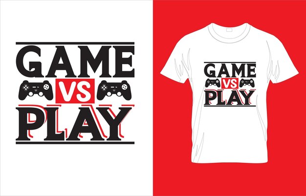 Vetor game_vs_play_typography_gamming_t_shirt_design.